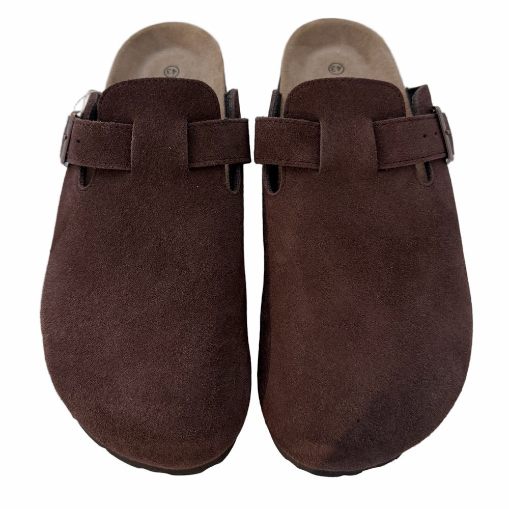 Qomfort Women’s Genuine Suede Clogs Mocha Size 43 US 10.5-11 NEW Molded Footbed - Picture 2 of 16